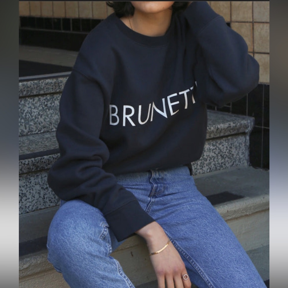 Brunette The Label Black Crew Neck Sweater Size XS/S Brand New with tags - Picture 2 of 11